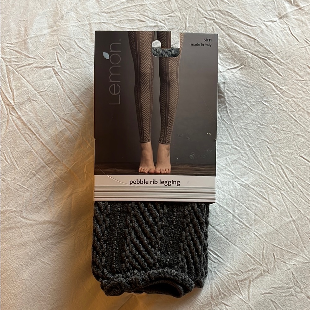 🆕Lemon collection Pebble Rib legging size s/m, color Flannel grey. Made in Italy
